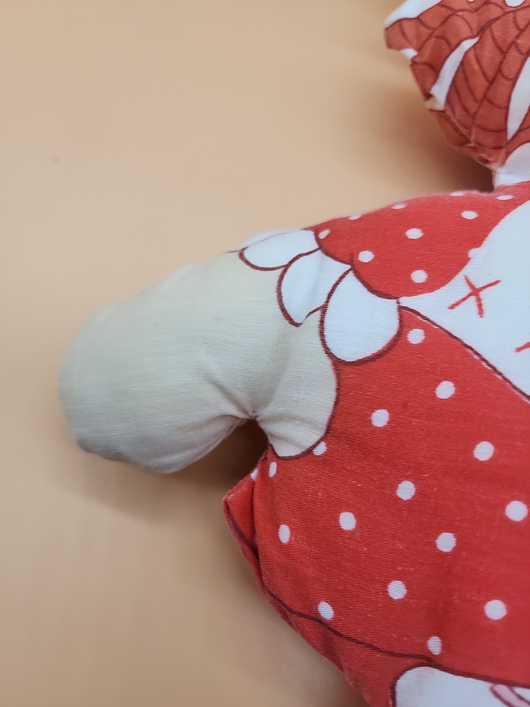 Vintage Cut And Sew Strawberry Shortcake  Pillow Plush Red Pink