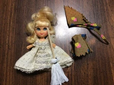 VTG 1965 Mattel Liddle Kiddles Cinderiddle Storybook Doll, Both Outfits, Mop!