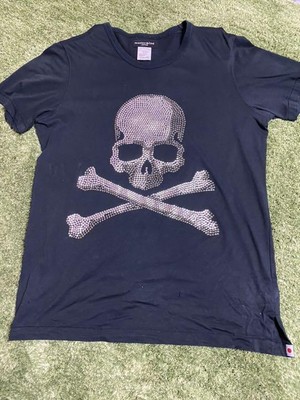 MASTERMIND JAPAN Skull Bone Swarovski T-Shirt Tops men L  Size from JP