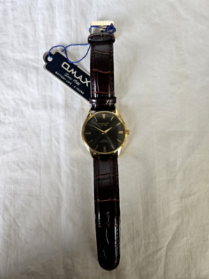 Vintage Omax Watch Leather Band SC8065 New with Box New battery | eBay