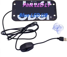 Bright LED Light Signs Car Windshield Glow LED Sign Decal Stickers Suction Cups