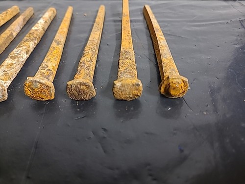5.5" Antique Spike/ Nail Lot Of 10 - Picture 11 of 11