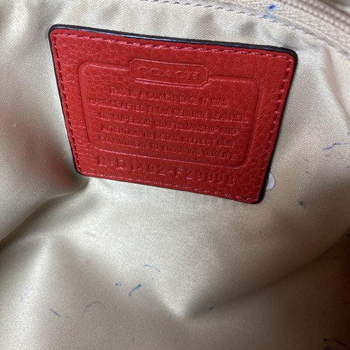 Coach Parker Carrier Carryall Tote Red Pebbled Leather Style F29898 Bag Purse - Picture 10 of 11