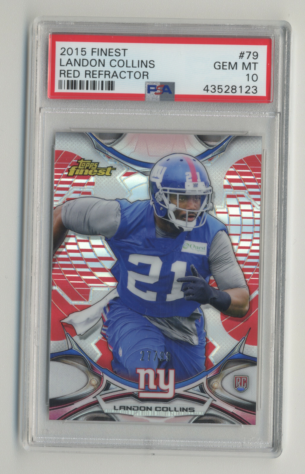 Landon Collins Finest #79 Red Refractor