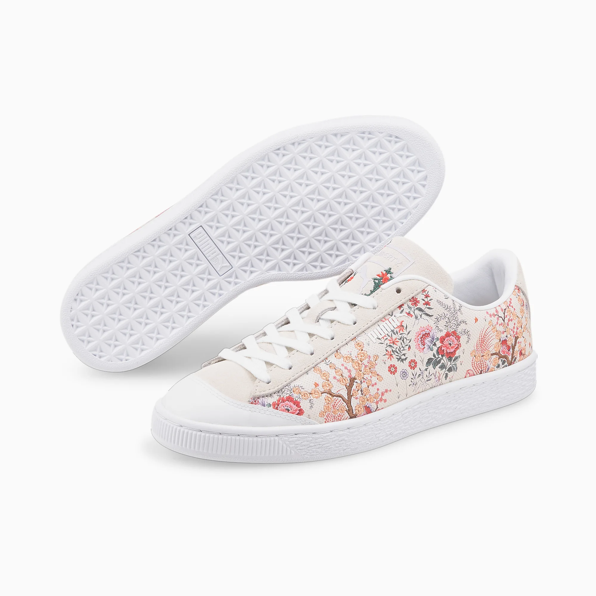 新作＊PUMA x LIBERTY Basket Women's Sneakers Shop Black, White Womens Puma Liberty X Basket Lace Up