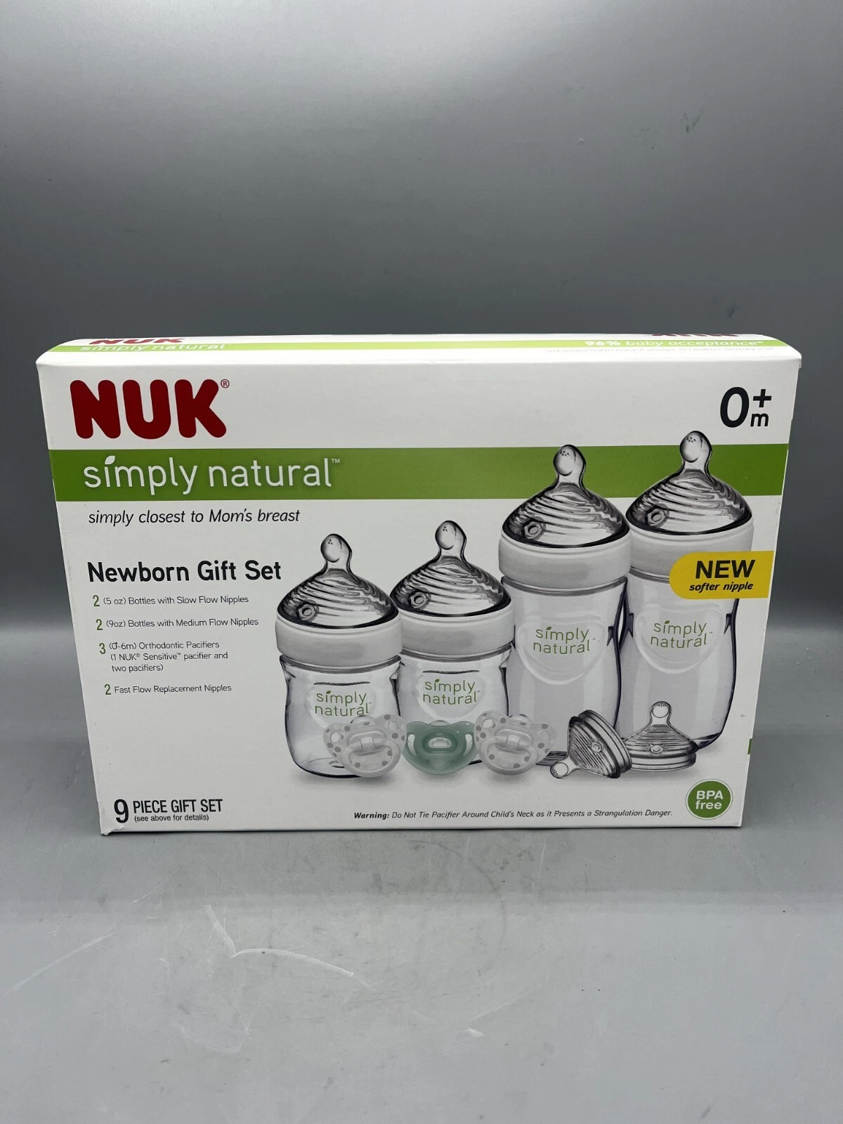 Nuk Simply Natural baby Bottle SafeTemp Set White Brand NEW Sealed
Opens in a new window or tab