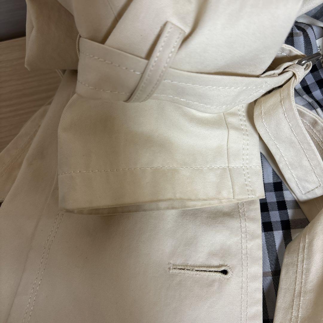 Burberry Blue Label Trench Coat Off-White with Liner Check Pattern Size 38 Women thumbnail 13