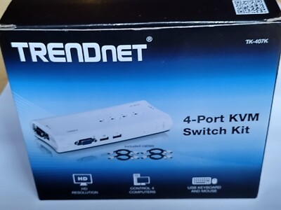 TRENDnet 4-Port KVM Switch Kit | TK-407K weiß