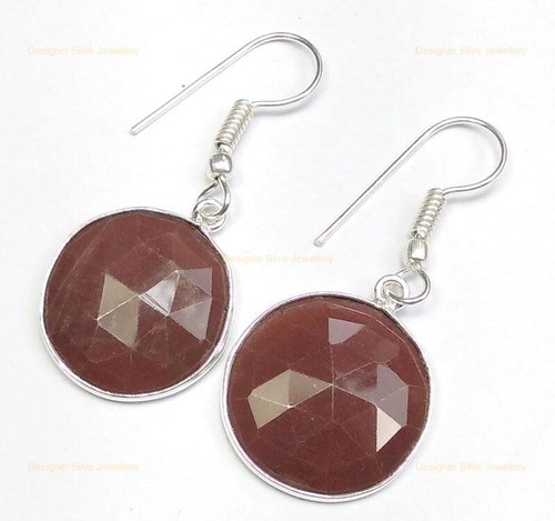 925 Sterling Silver Plated Aventurine Gemstone New Dangle Wedding Wife Earrings - Picture 4 of 8