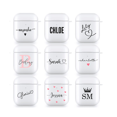 Personalisierte Airpods Hülle Name Klar Silikon Cover für Apple Airpods Pro Individuell