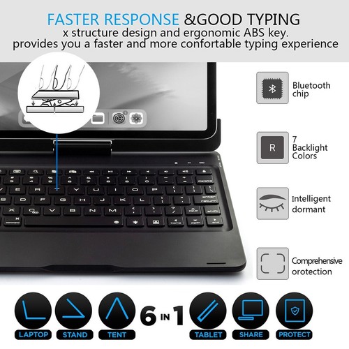 iPad Keyboard Case for 13-inch iPad Air 2024 iPad Pro 12.9 Slim Protective Cover - Picture 4 of 14