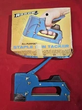 Vintage Arrow Fastener Co Model T-55 Staple Gun Blue With Box - Made in USA
