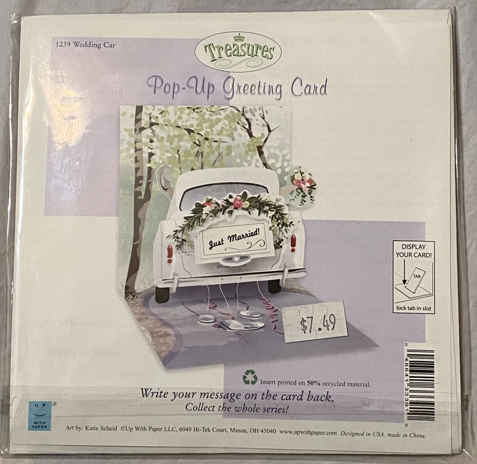 Camión emergente 2 tarjetas recién casado boda novia y novio escribe tu propio saludo Foto 2 de 4