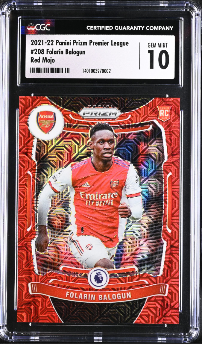 2021-22 Panini Prizm Premier League Red Mojo Folarin Balogun # 208 RC 43/159