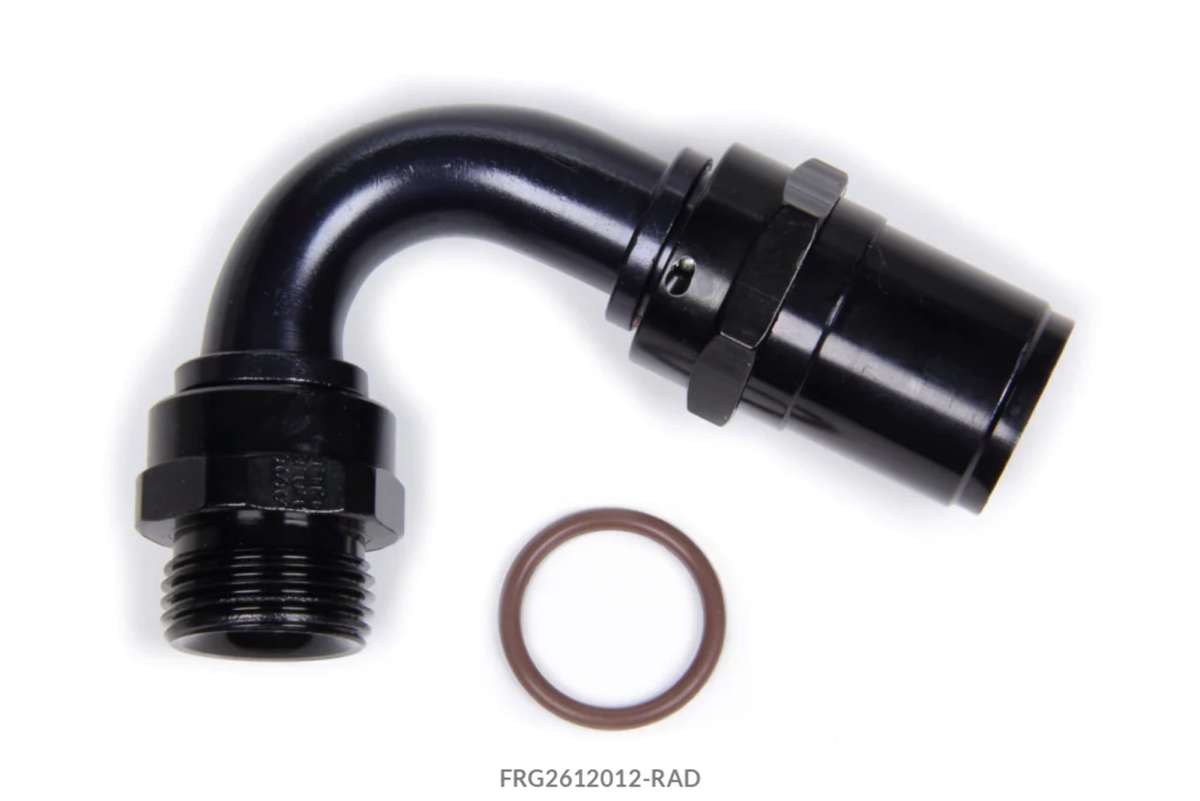 Fragola #12 Race-Rite Crimp-On Hose End 120-Degree 2612012-RAD Fragola #12 Race-Rite Crimp-On Hose End 120-Degree 2612012-RAD