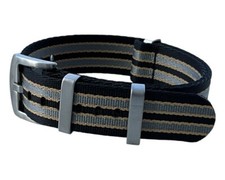 NATO Strap in verschiedenen Bandbreiten Uhr Armband sand grau schwarz gestreift