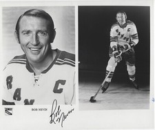 Bob Nevin Autographed Signed 8x10 RARE NY Rangers Press Photo NHL - w/COA