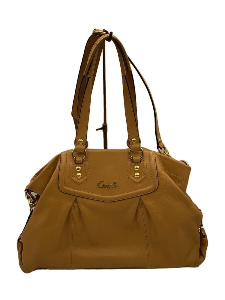 COACH handbag all leather Beige solid Used