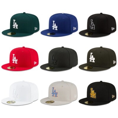 NEW Mens Los Angeles Solid Color Era MLB Dodgers 59FIFTY Fitted Hat  Baseball Cap