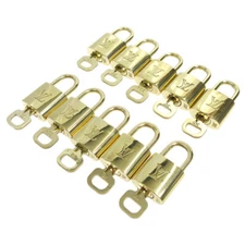 Louis Vuitton Padlock & Key Bag Accessories Charm 10 Piece Set Gold 82593