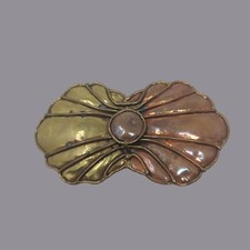 Vintage Brutalist Belt Buckle Bronze Metal