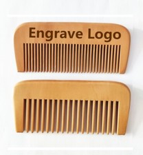 Engrave Logo-Wide/fine Tooth Wood Comb Beard Comb Pocket Size Comb Hair Brush