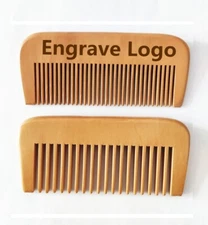 Engrave Logo-Wide/fine Tooth Wood Comb Beard Comb Pocket Size Comb Hair Brush