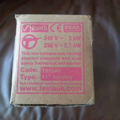 Tesla TIH 540 Long Life Incoloy Immersion Heater u0026amp; Resettable  Thermostat 11u0026#034; | eBay