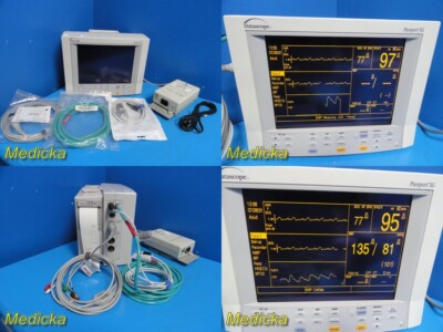 Datascope Passport XG 0998-00-0134-42 Patient Monitor W/ Leads & Adapter ~ 25286