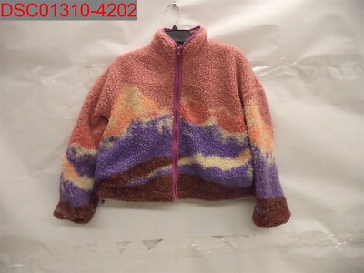 Wild Fable Adults Pink Landscape Faux Fur Full Zip Sherpa Jacket, S  195994787416