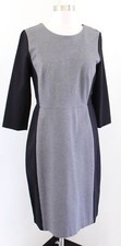 NWT Talbots Gray Black Color Block Ponte Knit Sheath Dress Size 8 Career Office