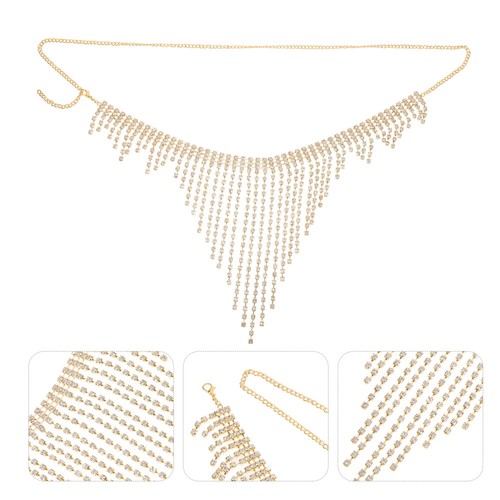 Sommer Taille Kette Strass Körper Ketten Glitter Bauch Kette Quaste Taille Kette - Bild 8 von 12