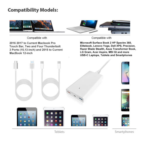 Cargador adaptador de fuente de alimentación BatPower 90W USB C para Macbook Pro 15 13 2016 - Imagen 3 de 9