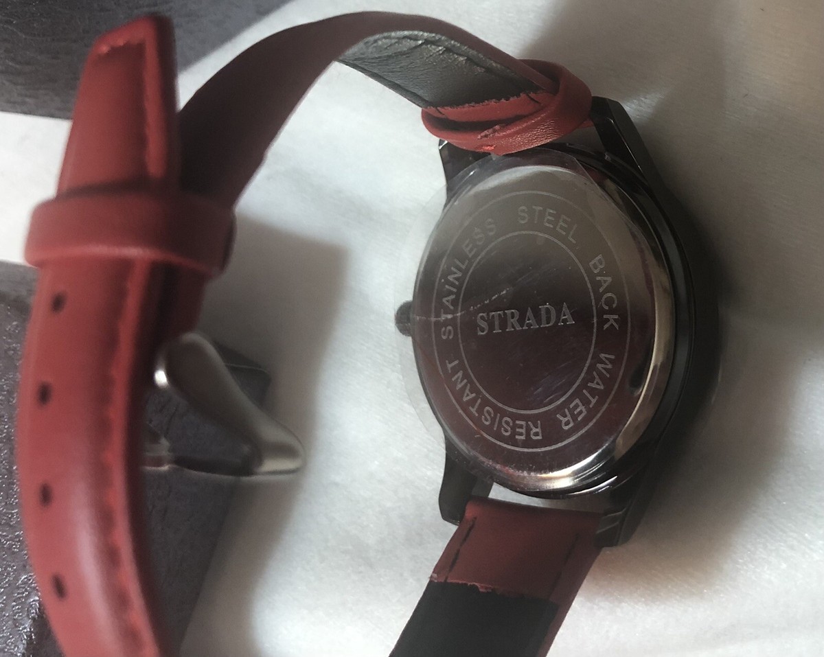 Strada Genoa Watch With Red Band | eBay