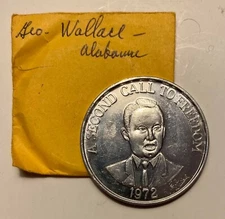 Vintage 1972 George Wallace Honorary Hard Hat Aluminum Coin 