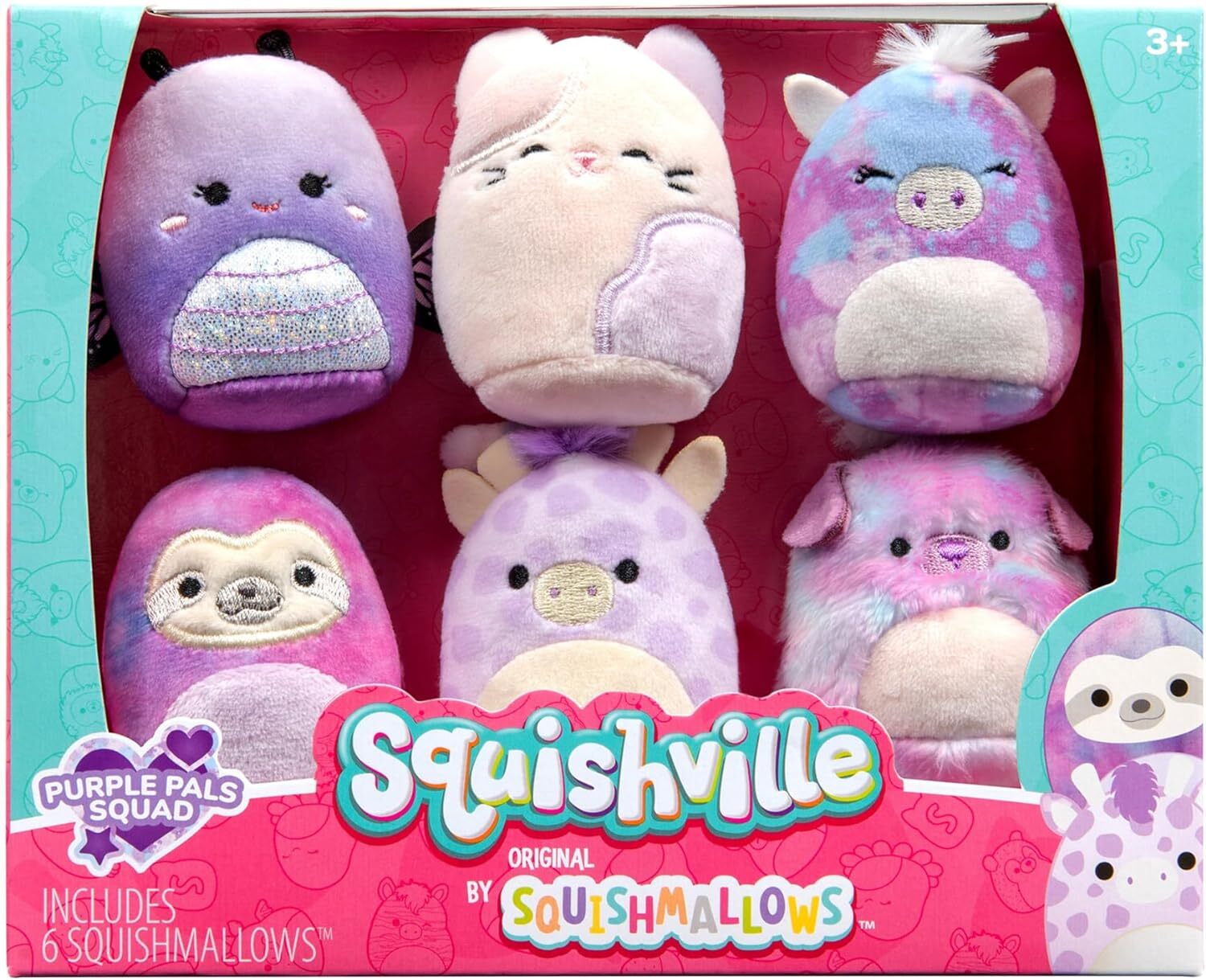 Squishville SQM - Plush 6 Pack 2 Squishmallows 6 PackPurple Pals Squad