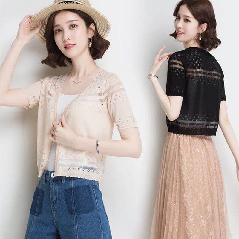 Donna Floreale Pizzo Bolero Cardigan Corto Coprispalle Scialle Cavo Aperto