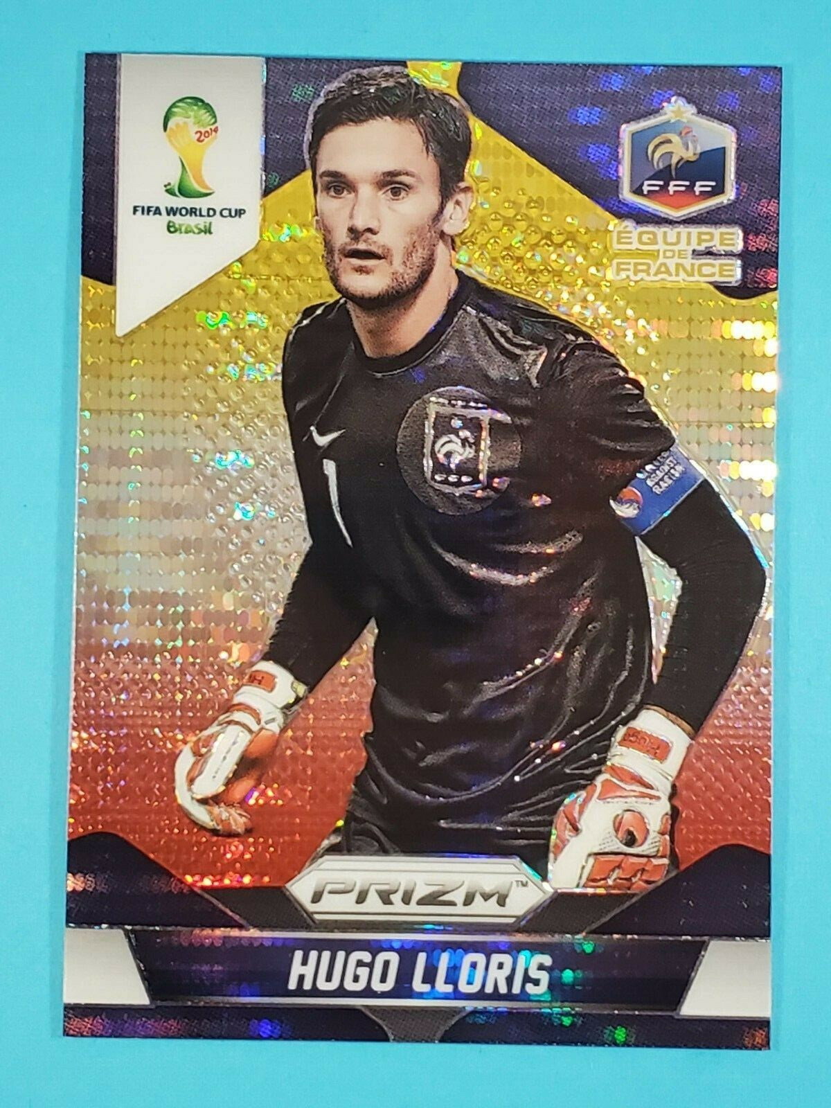 2014 Panini Prizm World Cup YELLOW RED PULSAR Hugo Lloris France #75 âš½