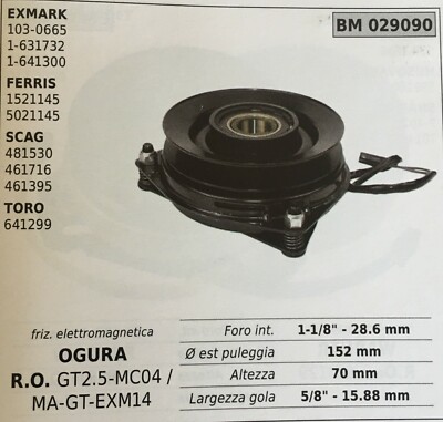 Kupplung Elektromagnetisch BRUMAR BM029090 Exmark - Ferris - Scag - Stier