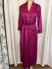 Vintage Fantasy Nightwear by Janice Lee Maroon Nylon  Lace 2 piece set Size M