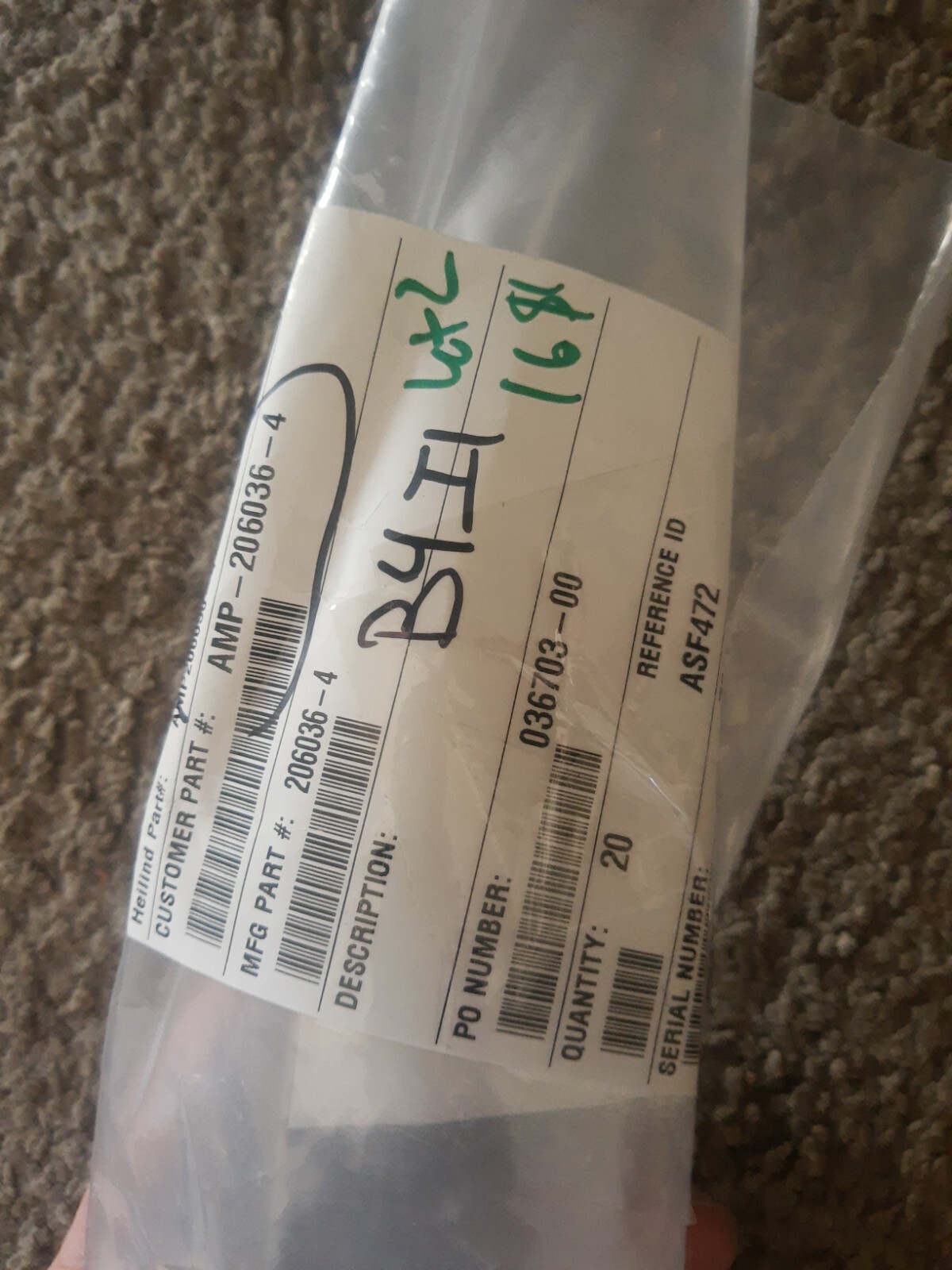 LOT of 2  16 Pin Position Connector Receptacle Housing Panel Mount AMP 206036-4