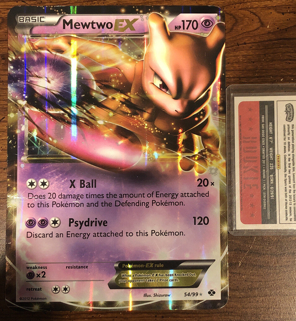 RARE Jumbo Giant Mewtwo HOLO EX Pokemon Card 54/99 Box Topper 