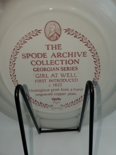 New Spode Archive Collection Georgian Series Red Girl At Well & Floral set of 2 - Picture 4 of 5