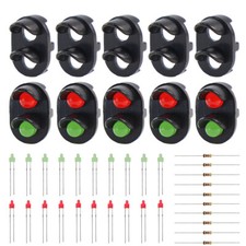 10Pcs Échelle N/Z Faces Cibles avec LEDs R/V Feux de Signalisation Ferroviaire