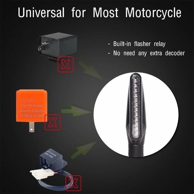 2pcs Clignotants LED Séquentiel Universel 12 V Moto Scooter Ambre Ampoule Feu - Photo 4/4