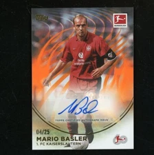 2023-24 Mario Basler Topps Bundesliga 60 Years Auto Orange 4/25 4C907