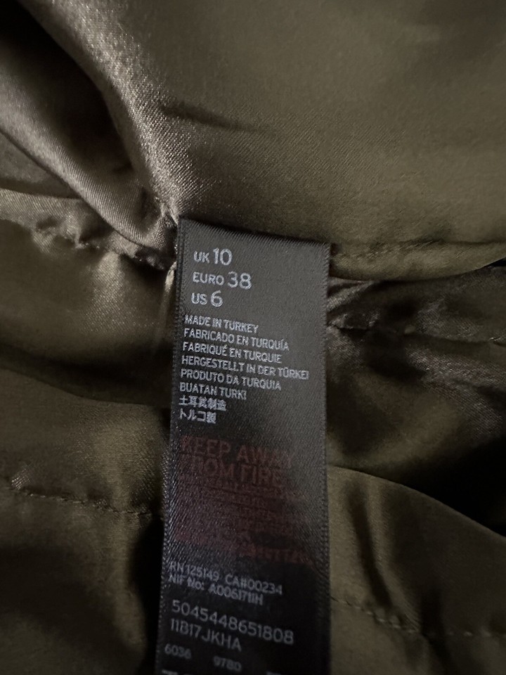 Khaki Green Bomber Jacket With Badges; Road Trip Size Uk 10. eBay