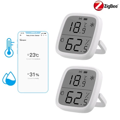 2 Packs Sonoff SNZB-02D Zigbee 3.0 LCD Smart Temperatura Humedad Sensor