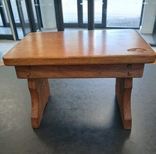 Robert Mouseman Thompson Inerest Colin 'Beaverman' Almack Oak Christening Stool
