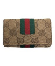 GUCCI Key Case GG Supreme Beige Authentic From Japan